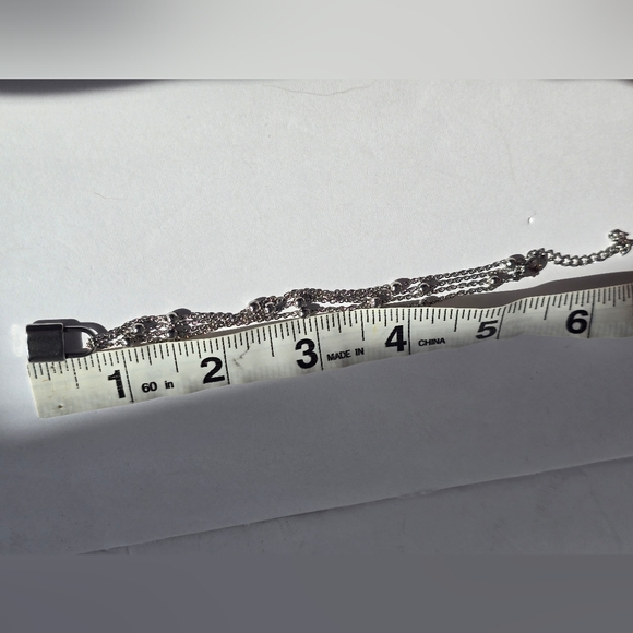 Double-Layer Silver Padlock Necklace - Picture 4 of 10